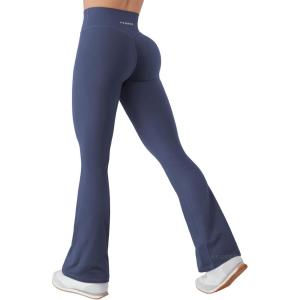 imageYEOREO Mini Flare Leggings for Women 285305325 Hidden Scrunch Workout High Waisted No Front Seam Craze Gym Yoga PantsNavy Blue
