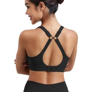 imageYEOREO Sports Bras for Women Xena Bra Maximum Support HighImpact Workout Gym Running Supportive Padded BrasBlack