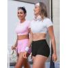 imageYEOREO Low Rise Biker Shorts with Pockets for Women 36 Gym Workout No Front Seam Eloiwen Yoga Booty Scrunch ShortsBlack