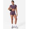 imageYEOREO Low Rise Biker Shorts with Pockets for Women 36 Gym Workout No Front Seam Eloiwen Yoga Booty Scrunch ShortsBlackberry Purple