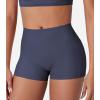 imageYEOREO Low Rise Biker Shorts with Pockets for Women 36 Gym Workout No Front Seam Eloiwen Yoga Booty Scrunch ShortsNavy Blue