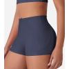 imageYEOREO Low Rise Biker Shorts with Pockets for Women 36 Gym Workout No Front Seam Eloiwen Yoga Booty Scrunch ShortsNavy Blue