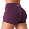 imageYEOREO Workout Shorts Women Low Rise 25 Squat Proof Seamless Gym Badriya Volleyball Booty ShortsBlack Cherry