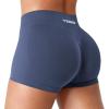 imageYEOREO Workout Shorts Women Low Rise 25 Squat Proof Seamless Gym Badriya Volleyball Booty ShortsBlue Gray