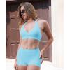 imageYEOREO Workout Shorts Women Low Rise 25 Squat Proof Seamless Gym Badriya Volleyball Booty ShortsLight Blue