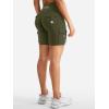imageYEOREO CoreFlex Women Workout Biker Shorts with Cargo Pockets Hidden Scrunch High Waisted 8 Inseam Gym ShortsArmy Green