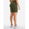 imageYEOREO CoreFlex Women Workout Biker Shorts with Cargo Pockets Hidden Scrunch High Waisted 8 Inseam Gym ShortsArmy Green