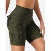 imageYEOREO CoreFlex Women Workout Biker Shorts with Cargo Pockets Hidden Scrunch High Waisted 8 Inseam Gym ShortsArmy Green Camo