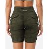 imageYEOREO CoreFlex Women Workout Biker Shorts with Cargo Pockets Hidden Scrunch High Waisted 8 Inseam Gym ShortsArmy Green Camo