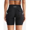 imageYEOREO CoreFlex Women Workout Biker Shorts with Cargo Pockets Hidden Scrunch High Waisted 8 Inseam Gym ShortsBlack