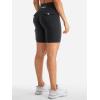 imageYEOREO CoreFlex Women Workout Biker Shorts with Cargo Pockets Hidden Scrunch High Waisted 8 Inseam Gym ShortsBlack