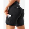 imageYEOREO CoreFlex Women Workout Biker Shorts with Cargo Pockets Hidden Scrunch High Waisted 8 Inseam Gym ShortsBlack