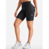 imageYEOREO CoreFlex Women Workout Biker Shorts with Cargo Pockets Hidden Scrunch High Waisted 8 Inseam Gym ShortsBlack