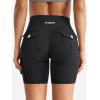 imageYEOREO CoreFlex Women Workout Biker Shorts with Cargo Pockets Hidden Scrunch High Waisted 8 Inseam Gym ShortsBlack