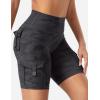 imageYEOREO CoreFlex Women Workout Biker Shorts with Cargo Pockets Hidden Scrunch High Waisted 8 Inseam Gym ShortsBlack Camo