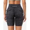 imageYEOREO CoreFlex Women Workout Biker Shorts with Cargo Pockets Hidden Scrunch High Waisted 8 Inseam Gym ShortsBlack Camo