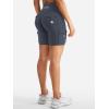 imageYEOREO CoreFlex Women Workout Biker Shorts with Cargo Pockets Hidden Scrunch High Waisted 8 Inseam Gym ShortsCarbon Grey