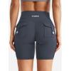 imageYEOREO CoreFlex Women Workout Biker Shorts with Cargo Pockets Hidden Scrunch High Waisted 8 Inseam Gym ShortsCarbon Grey