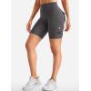 imageYEOREO CoreFlex Women Workout Biker Shorts with Cargo Pockets Hidden Scrunch High Waisted 8 Inseam Gym ShortsDark Grey