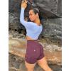 imageYEOREO CoreFlex Women Workout Biker Shorts with Cargo Pockets Hidden Scrunch High Waisted 8 Inseam Gym ShortsDeep Cherry