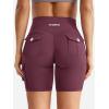 imageYEOREO CoreFlex Women Workout Biker Shorts with Cargo Pockets Hidden Scrunch High Waisted 8 Inseam Gym ShortsDeep Cherry