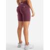 imageYEOREO CoreFlex Women Workout Biker Shorts with Cargo Pockets Hidden Scrunch High Waisted 8 Inseam Gym ShortsDeep Cherry