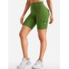 imageYEOREO CoreFlex Women Workout Biker Shorts with Cargo Pockets Hidden Scrunch High Waisted 8 Inseam Gym ShortsGreen