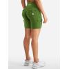 imageYEOREO CoreFlex Women Workout Biker Shorts with Cargo Pockets Hidden Scrunch High Waisted 8 Inseam Gym ShortsGreen