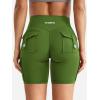 imageYEOREO CoreFlex Women Workout Biker Shorts with Cargo Pockets Hidden Scrunch High Waisted 8 Inseam Gym ShortsGreen
