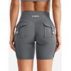 imageYEOREO CoreFlex Women Workout Biker Shorts with Cargo Pockets Hidden Scrunch High Waisted 8 Inseam Gym ShortsLava Grey