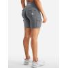 imageYEOREO CoreFlex Women Workout Biker Shorts with Cargo Pockets Hidden Scrunch High Waisted 8 Inseam Gym ShortsLava Grey