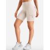 imageYEOREO CoreFlex Women Workout Biker Shorts with Cargo Pockets Hidden Scrunch High Waisted 8 Inseam Gym ShortsLight Khaki