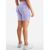 imageYEOREO CoreFlex Women Workout Biker Shorts with Cargo Pockets Hidden Scrunch High Waisted 8 Inseam Gym ShortsLight Purple