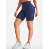 imageYEOREO CoreFlex Women Workout Biker Shorts with Cargo Pockets Hidden Scrunch High Waisted 8 Inseam Gym ShortsNavy
