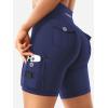 imageYEOREO CoreFlex Women Workout Biker Shorts with Cargo Pockets Hidden Scrunch High Waisted 8 Inseam Gym ShortsNavy