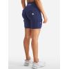 imageYEOREO CoreFlex Women Workout Biker Shorts with Cargo Pockets Hidden Scrunch High Waisted 8 Inseam Gym ShortsNavy