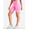 imageYEOREO CoreFlex Women Workout Biker Shorts with Cargo Pockets Hidden Scrunch High Waisted 8 Inseam Gym ShortsPink