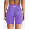 imageYEOREO CoreFlex Women Workout Biker Shorts with Cargo Pockets Hidden Scrunch High Waisted 8 Inseam Gym ShortsPurple