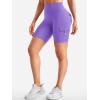 imageYEOREO CoreFlex Women Workout Biker Shorts with Cargo Pockets Hidden Scrunch High Waisted 8 Inseam Gym ShortsPurple