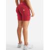 imageYEOREO CoreFlex Women Workout Biker Shorts with Cargo Pockets Hidden Scrunch High Waisted 8 Inseam Gym ShortsRed