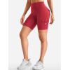 imageYEOREO CoreFlex Women Workout Biker Shorts with Cargo Pockets Hidden Scrunch High Waisted 8 Inseam Gym ShortsRed