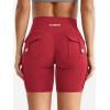 imageYEOREO CoreFlex Women Workout Biker Shorts with Cargo Pockets Hidden Scrunch High Waisted 8 Inseam Gym ShortsRed