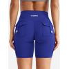 imageYEOREO CoreFlex Women Workout Biker Shorts with Cargo Pockets Hidden Scrunch High Waisted 8 Inseam Gym ShortsRoyal Blue