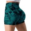 imageYEOREO Professional Women Workout Shorts 36 Scrunch Shorts Seamless High Waisted Contour Gym Yoga Biker ShortsBlue Green Tie Dye
