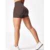 imageYEOREO Professional Women Workout Shorts 36 Scrunch Shorts Seamless High Waisted Contour Gym Yoga Biker ShortsChocolate Brown