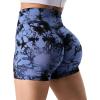 imageYEOREO Professional Women Workout Shorts 36 Scrunch Shorts Seamless High Waisted Contour Gym Yoga Biker ShortsDark Blue Tie Dye