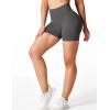 imageYEOREO Professional Women Workout Shorts 36 Scrunch Shorts Seamless High Waisted Contour Gym Yoga Biker ShortsDark Grey