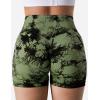 imageYEOREO Professional Women Workout Shorts 36 Scrunch Shorts Seamless High Waisted Contour Gym Yoga Biker ShortsGreen Tie Dye