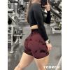 imageYEOREO Professional Women Workout Shorts 36 Scrunch Shorts Seamless High Waisted Contour Gym Yoga Biker ShortsRed Brown Tie Dye