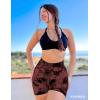 imageYEOREO Professional Women Workout Shorts 36 Scrunch Shorts Seamless High Waisted Contour Gym Yoga Biker ShortsRed Brown Tie Dye